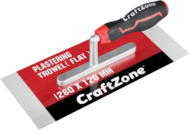 CRAFTZONE Store ملاسة خرسانية 11.02" × 4.72"، أدوات خرسانية ملاسة مسطحة من الفولاذ المقاوم للصدأ مع مقبض مريح، أدوات يدوية للبناء من الجبس والخرسانة والجبس والقرميد - Image 1